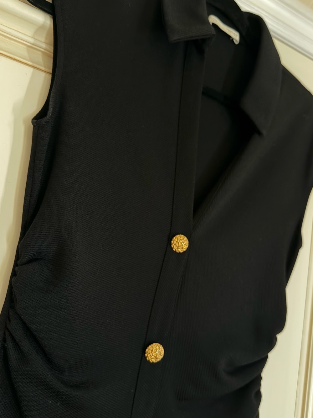 Zara Black Midi Dress with Gold Buttons - Picture 5 of 6